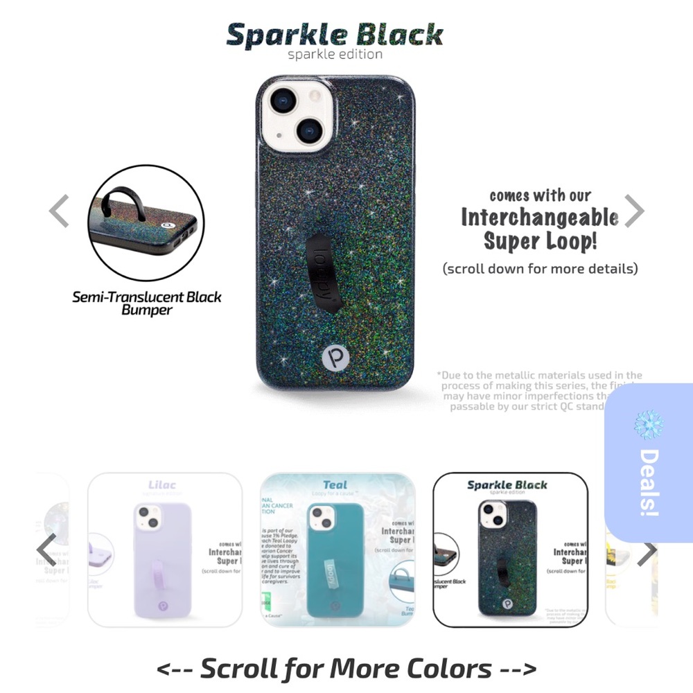Sparkle Black Loopy Case for iPhone 13